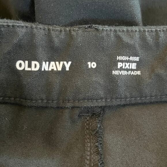 Old Navy Black High Rise Pixie Straight Ankle Pants Size 10 Casual Work - Picture 4 of 12